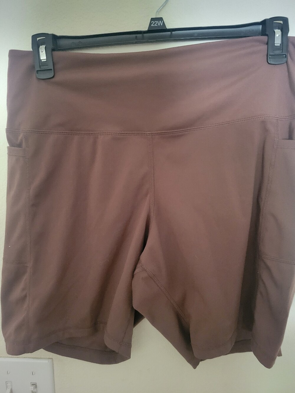 Danskin Brown High-Waist Athletic Shorts with Side Pockets